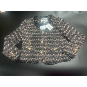 Walter Baker‎ Inaya Jacket Womens Medium Tribeca Tweed Black Blush Tailored Fit